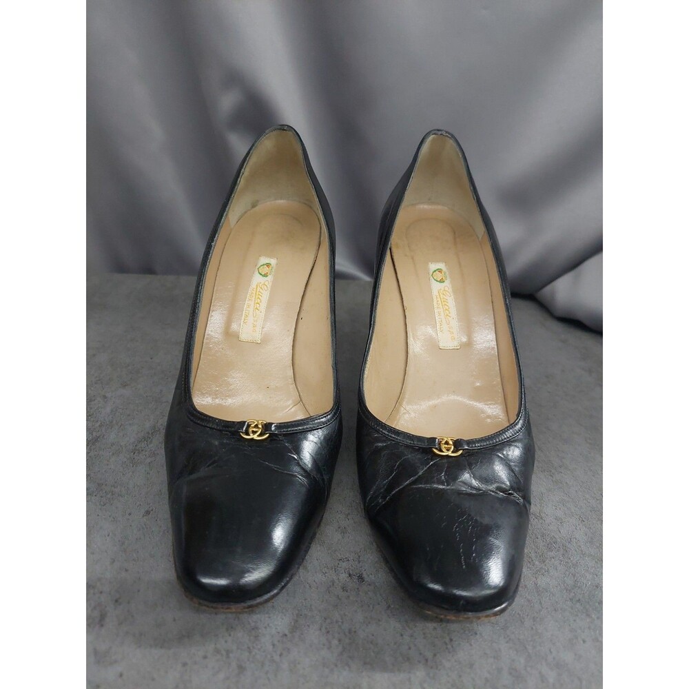 Gucci Vintage Pumps Black With Orginal Packaging Size 6.5